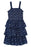 Trixxi Girl's Kids' Floral Print Smocked Tiered Dress Navy Size XL