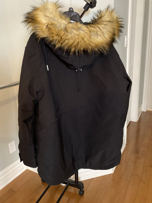 The Kopples Cotton Parka With Faux Fur Collar Black Size 2 Fits As Large $725