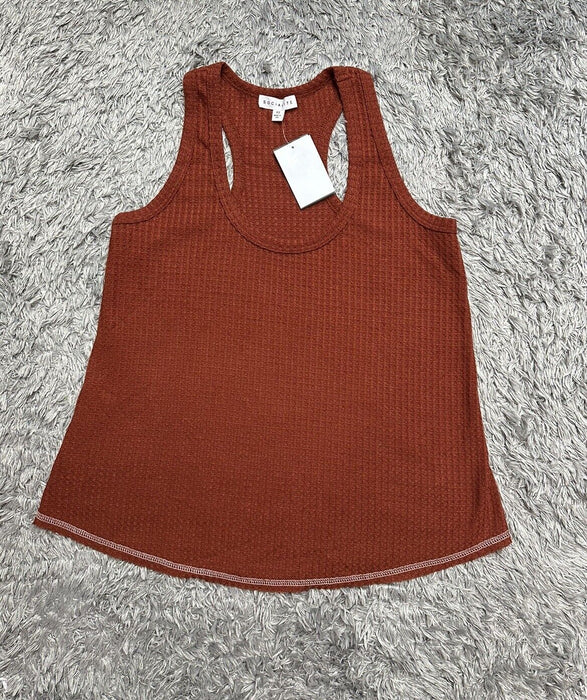 Socialite Waffle Knit Racerback Tank Top made in USA in Masara XS