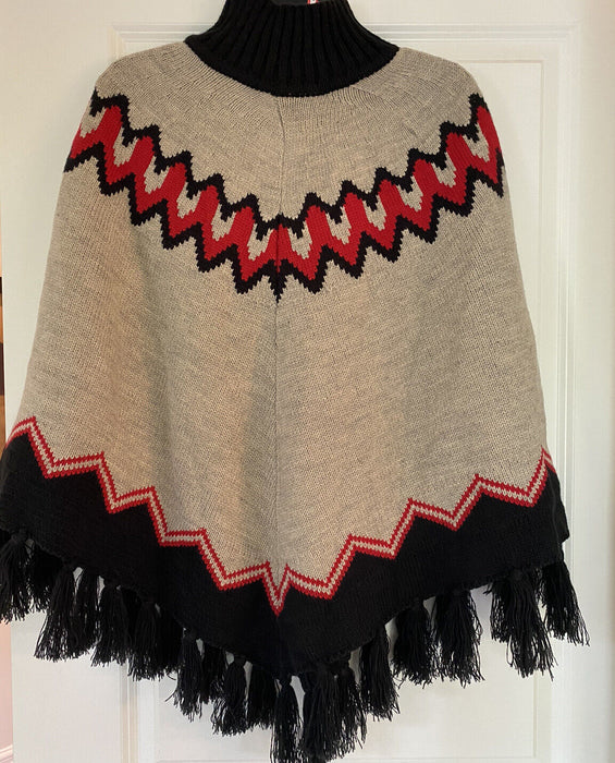 The Bay Olympic Team Canada Collection Fair Isle Beige Knit Poncho Cape One Size