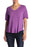 Abound Short Sleeve V Neck High/Low T-Shirt In Washed Purple Sunset Size XS