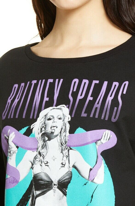 BP. Britney Spears Graphic Band Tee Short Sleeve Oversized Size M in Black