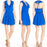 A By Amanda Woman's Ruffle Halter Neck Backless Dress Cobalt Blue Size M