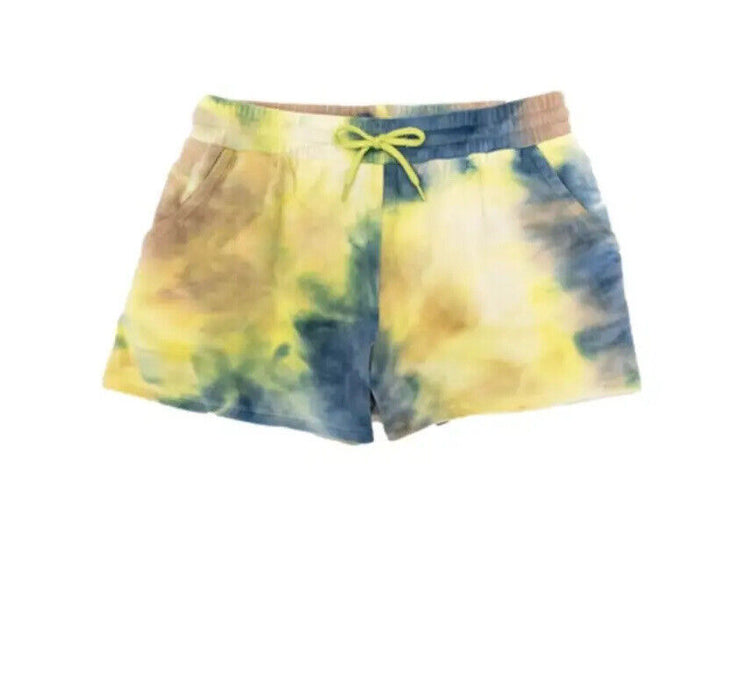 Freshman Kids' Velour Shorts In Blue Sun Tie-Dye Size L 10-12