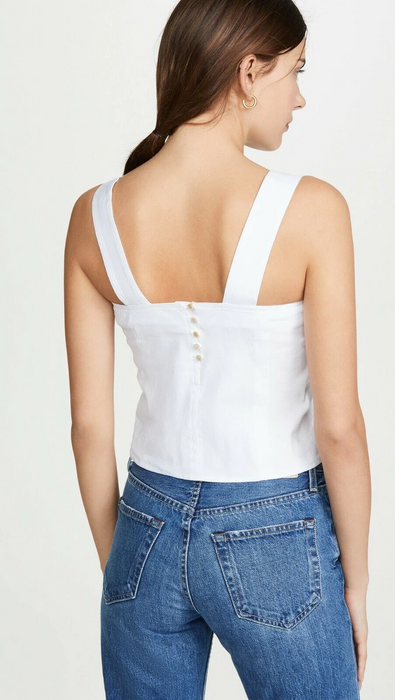 VINCE Cropped Wide Strap Shell Top $258 Size  4 fits smaller in white