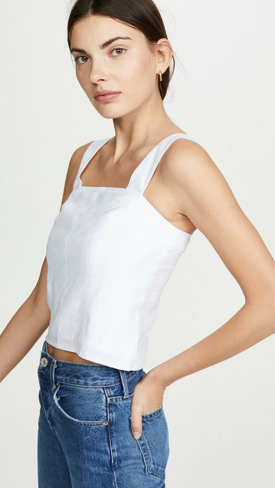 VINCE Cropped Wide Strap Shell Top $258 Size  4 fits smaller in white