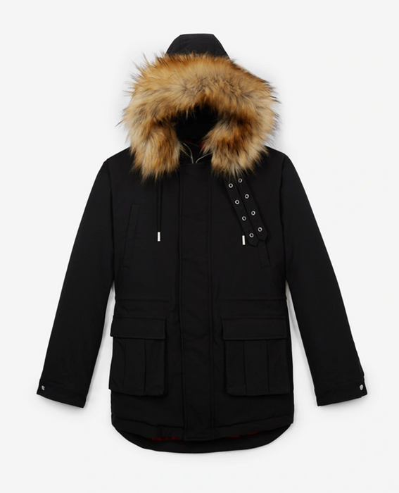 The Kopples Cotton Parka With Faux Fur Collar Black Size 2 Fits As Large $725