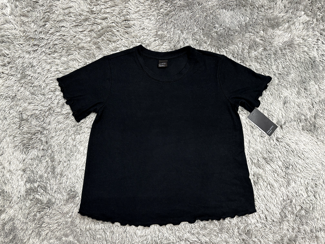 Free Press T-Shirt Blouse Women's Size Small Black Short Sleeve Sleepwear NWT!